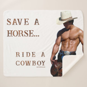 Cobertor Sherpa Chapéu de cowboy de palha save horse ride da Slipp