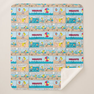 Cobertor Sherpa Charlie Brown & Sally Na Praia