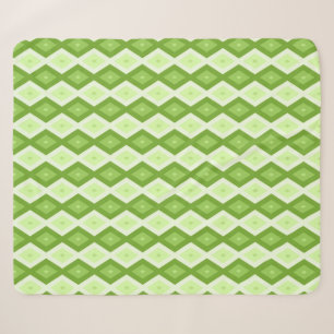 Cobertor Sherpa Chartreuse green diamond pattern