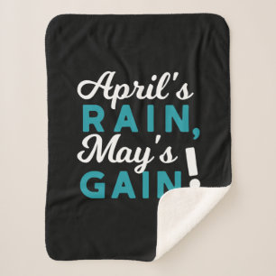 Cobertor Sherpa Chás de abril podem florescer citação inspiraciona