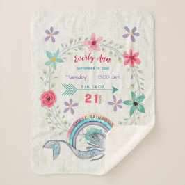 Cobertor Sherpa Chase Rainbows Baby Girl Stats Watercolor Sereia