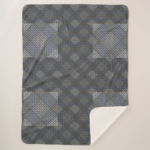 Cobertor Sherpa Checker padrão diagonal 2tones.bx4x4 BLK BG