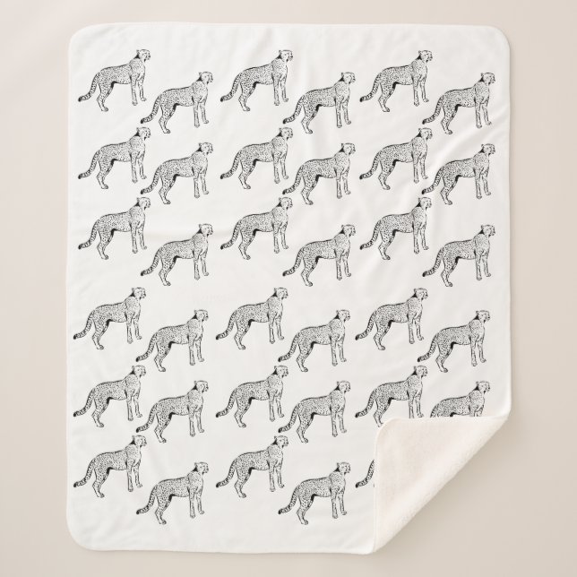 Cobertor Sherpa Cheetah Design Blanket (Frente)