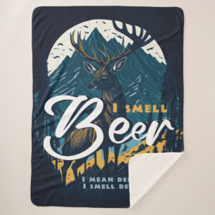 Cobertor Sherpa Cheira veado de cerveja na montanha