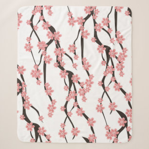 Cobertor Sherpa Cherry Blossom: Vintage White Sem Olho.