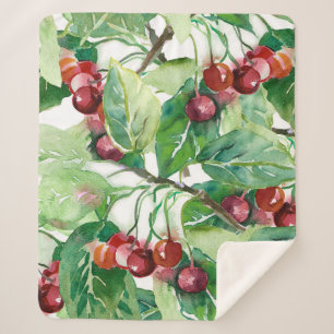 Cobertor Sherpa Cherry Seamless Pattern