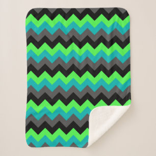 Cobertor Sherpa Chevrons verdes negros Sherpa Blanket