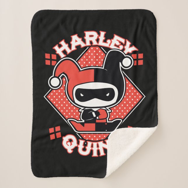 Cobertor Sherpa Chibi Harley Quinn Splits (Frente)