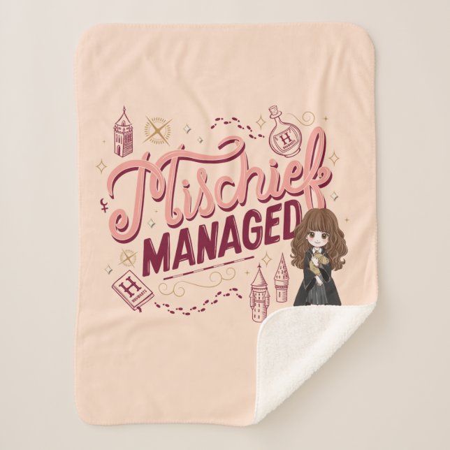 Cobertor Sherpa Chibi Hermione "Mal Gerido" (Frente)