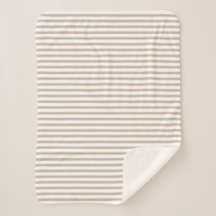 Cobertor Sherpa Chic moderno de castanho bege e listras brancas