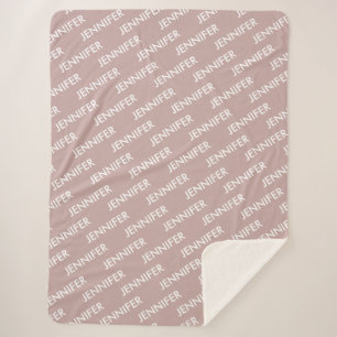 Cobertor Sherpa Chic Moderno Você O Nomeia Pink Personalizado