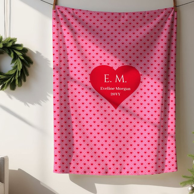 Cobertor Sherpa Chic Sweet Pink Hearts Valentine Gift for Couples (Chic Sweet Pink Hearts Valentine Gift for Couples Sherpa Blanket)