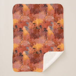 Cobertor Sherpa Chic Terracotta Rust Trendy Brown Abstrato