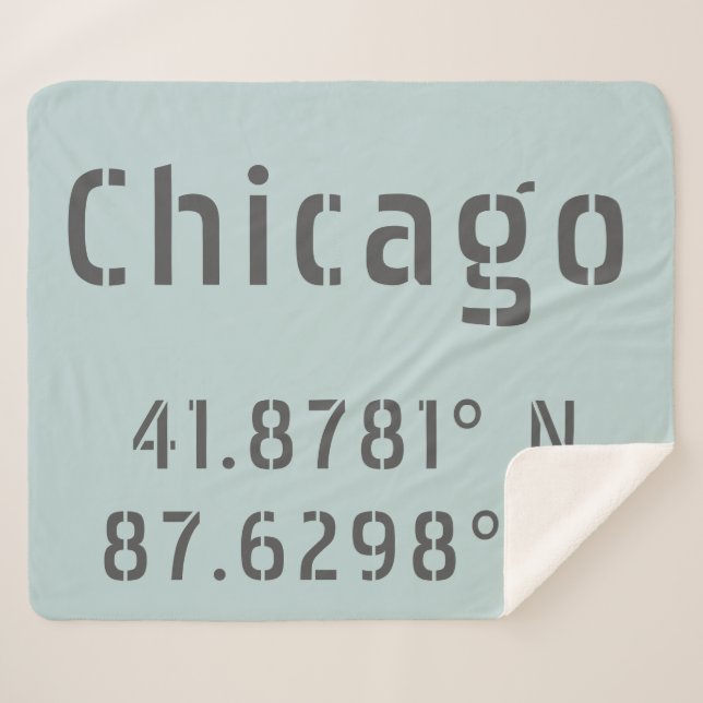 Cobertor Sherpa Chicago Latitude e Longitude (Frente (Horizontal))
