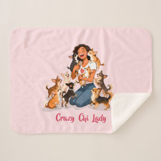 Cobertor Sherpa Chimigos - Crazy Chi Lady - Chihuahua