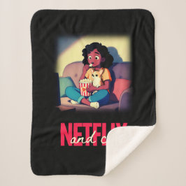 Cobertor Sherpa Chimigos Netflix and Chi Chihuahua Movie Night In