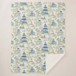 Cobertor Sherpa Chinoiserie