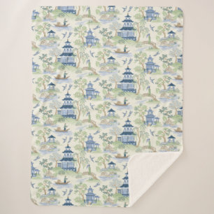 Cobertor Sherpa Chinoiserie