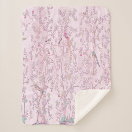 Cobertor Sherpa Chinoiserie Rosa