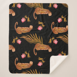 Cobertor Sherpa Chitas românticas: padrão uniforme de aquarela.