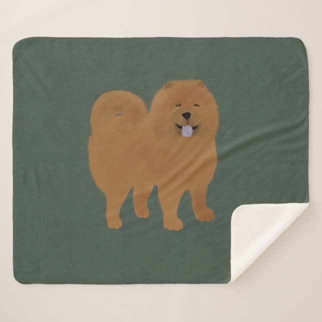 Cobertor Sherpa Chow Chow Sherpa Blanket (Frente (Horizontal))