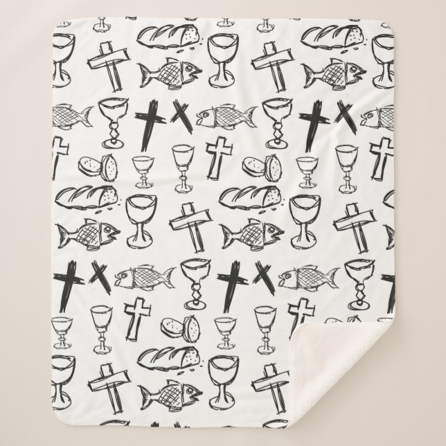 Cobertor Sherpa Christian Pattern (Frente)