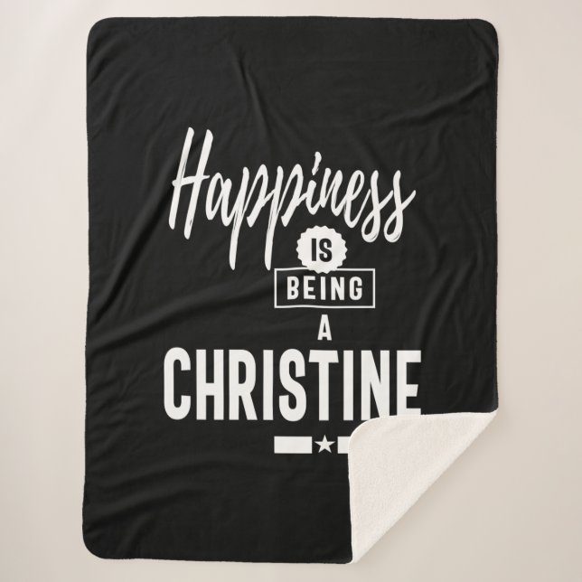 Cobertor Sherpa Christine Personalised Name Birthday Gift (Frente)