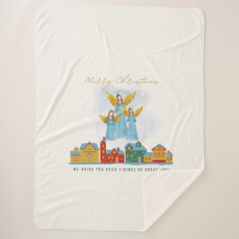 Cobertor Sherpa Christmas Angels Bring Joy and Tidings Home Decor!