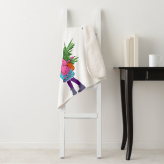 Cobertor Sherpa Christmas Illustrated Holiday Sherpa Blanket