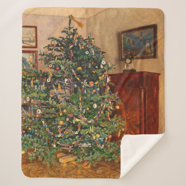 Cobertor Sherpa Christmas Tree C Müller Weihnachtsbaum 1914 (Frente)