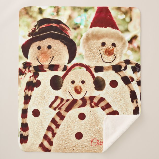 Cobertor Sherpa Christmas Vibes Snowman Celebration (Frente)