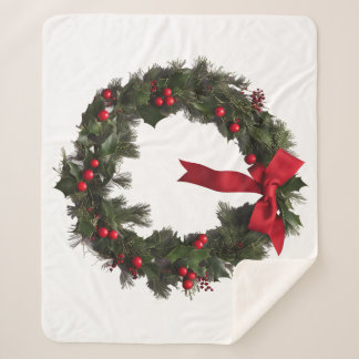 Cobertor Sherpa CHRISTMAS WREATH Fleece Blanket