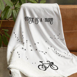 Cobertor Sherpa Ciclismo da vida, livre como um pássaro personaliz