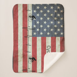 Cobertor Sherpa Ciclismo, Estrelas e Stripes