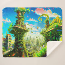 Cidade Colorida Futurística, Arte Gerada por AI