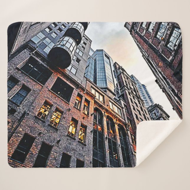 Cobertor Sherpa Cidade de Brick Majestade (Frente (Horizontal))