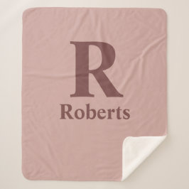 Cobertor Sherpa Cinnamon Rosa inicial/nome/família