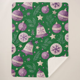 Cobertor Sherpa Cintos de Natal Roxos Luxuosos Sherpa Blanket