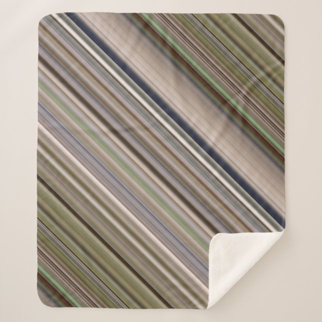 Cobertor Sherpa Cintos de Queda Castanho e Greve Verde (Frente)