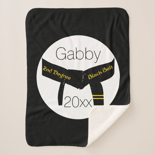 Cobertor Sherpa Cinturão Preto de Segundo Grau Artes Marciais (Frente)