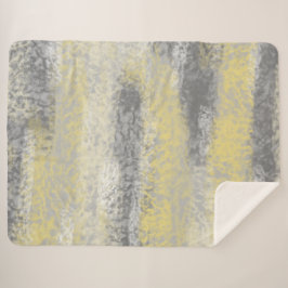 Cobertor Sherpa Cinza abstrato Suave Hue Amarelo