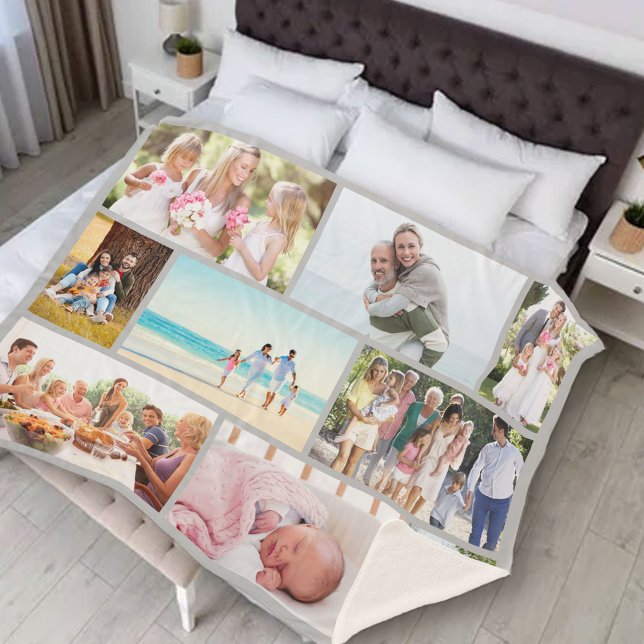 Cobertor Sherpa Cinza de Luz de Colagem Fotográfica do Masonry Gri (Criador carregado)