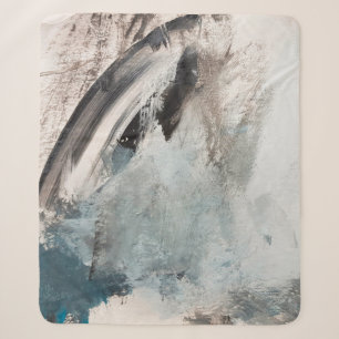 Cobertor Sherpa Cinza e pintura de Abstrato azul.abstrato, arte,g
