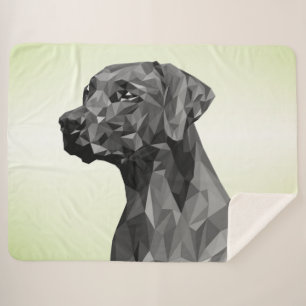 Cobertor Sherpa Cinza Geométrico Cachorro Verde