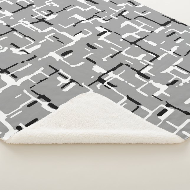 Cobertor Sherpa Cinza Prata Preto Branco (3/4)