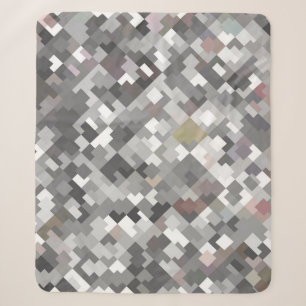 Cobertor Sherpa Cinzas de mosaico abstrato brilhante sem costura p