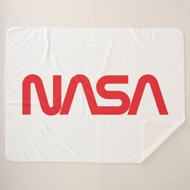 Cobertor Sherpa Circa da NASA Icônica Sherpa Blanket (Rocket White (Frente (Horizontal))