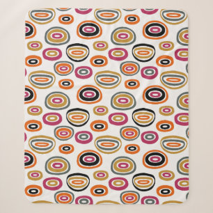 Cobertor Sherpa círculos coloridos, arte abstrata geométrica