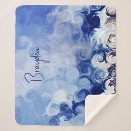 Cobertor Sherpa Círculos de Abstrato azul personalizados Sherpa Bl