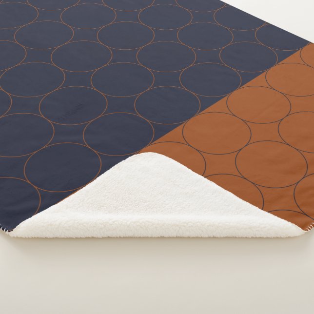 Cobertor Sherpa Círculos do marinho e da oxidação II (3/4)